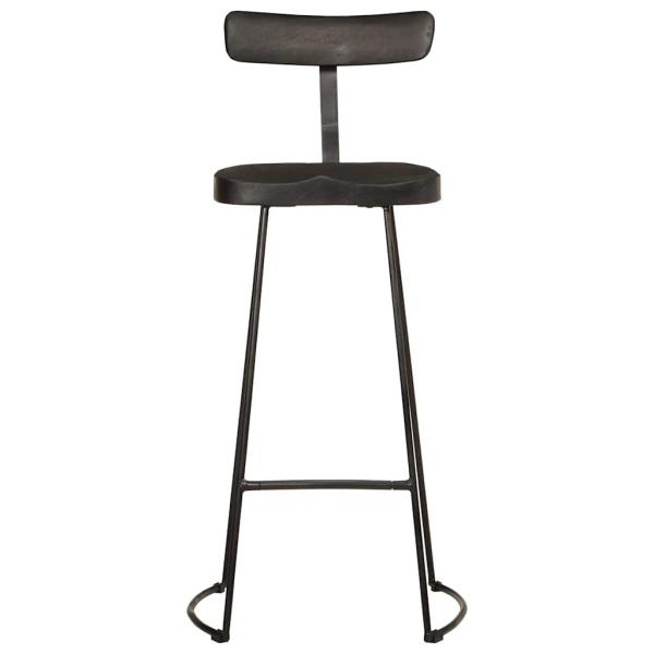 Barhocker 2 Stk. Schwarz 49x43x103 cm Mango Massivholz