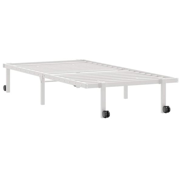ARDEBO.de - Bettgestell ohne Matratze Klappbar Weiß 90x190 cm Stahl