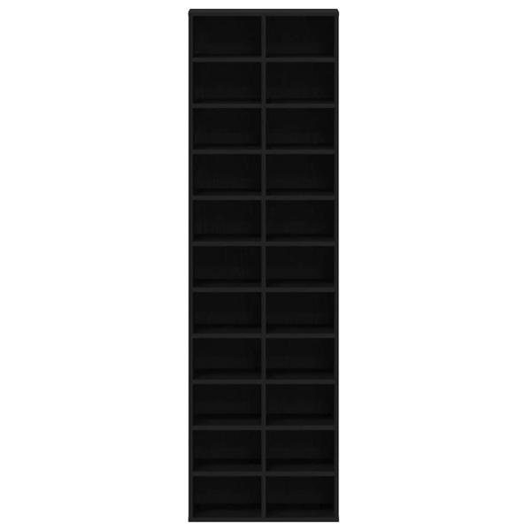Schuhschrank Schwarz Eichen-Optik 54x34x183 cm Holzwerkstoff