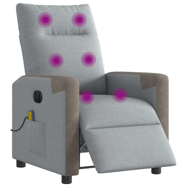 ARDEBO.de - Massagesessel Elektrisch Hellgrau Stoff