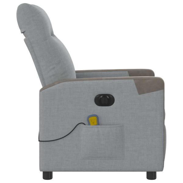 Massagesessel Elektrisch Hellgrau Stoff