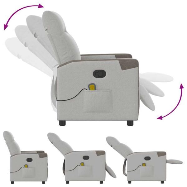 Massagesessel Wolkengrau Stoff