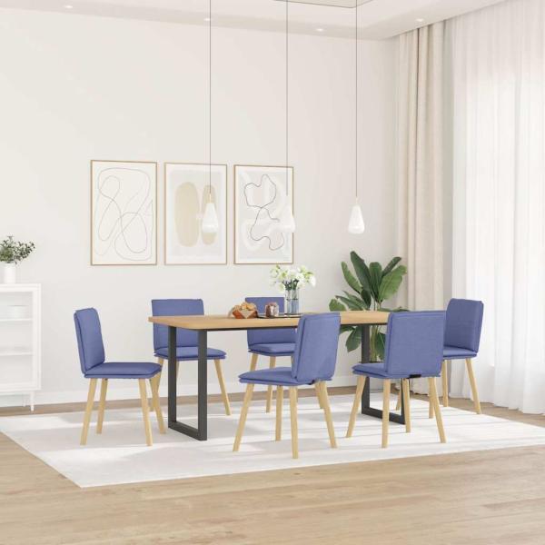 ARDEBO.de - Esszimmerstühle 6 Stk. Jeansblau Stoff