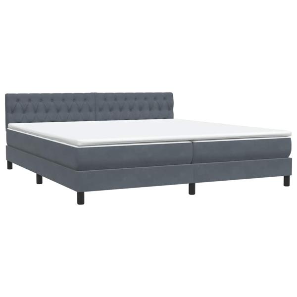 Boxspringbett mit Matratze Dunkelgrau 180x220 cm Samt