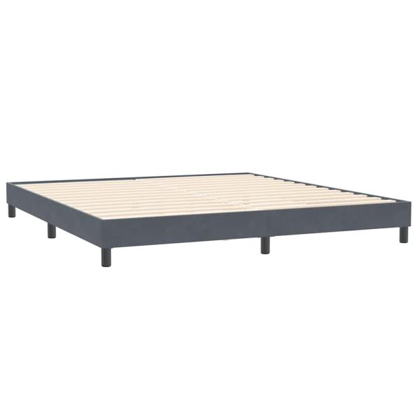 Boxspringbett mit Matratze Dunkelgrau 180x220 cm Samt