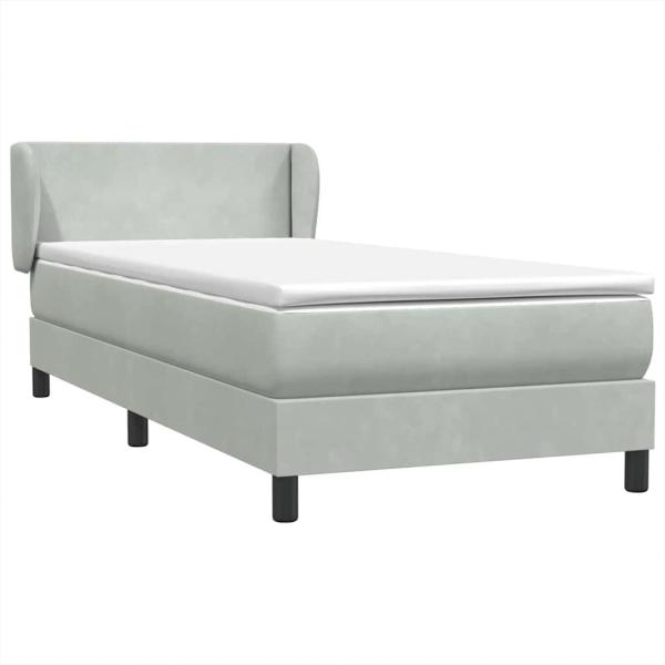 Boxspringbett mit Matratze Hellgrau 80x210 cm Samt