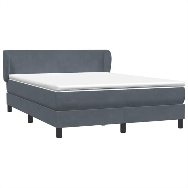 Boxspringbett mit Matratze Dunkelgrau 140x210 cm Samt