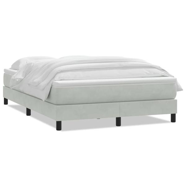 Boxspringbett mit Matratze Hellgrau 160x210 cm Samt