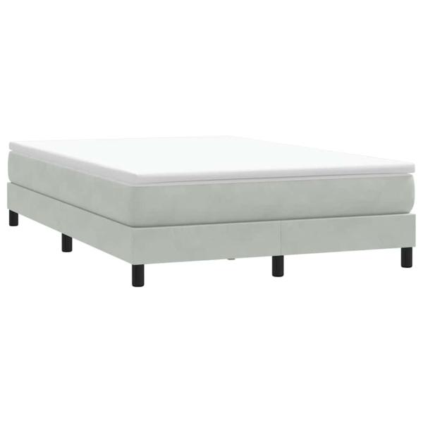 Boxspringbett mit Matratze Hellgrau 160x210 cm Samt