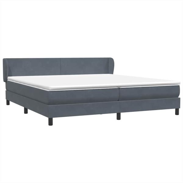 Boxspringbett mit Matratzen Dunkelgrau 180x220 cm Samt