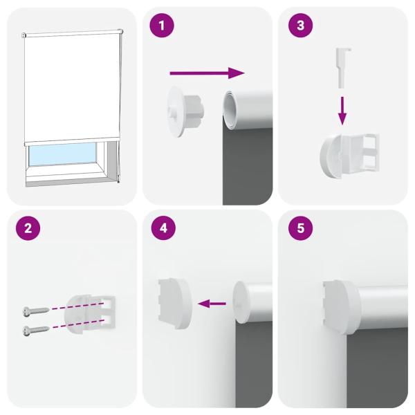 Verdunkelungsrollo Hellgrau 125x175cm Stoffbreite 121,6cm