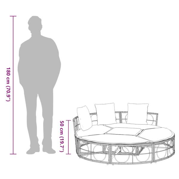 Outdoor-Loungebett ohne Dach Poly Rattan