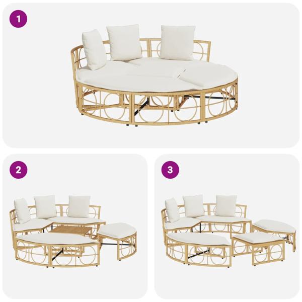 Outdoor-Loungebett ohne Dach Poly Rattan
