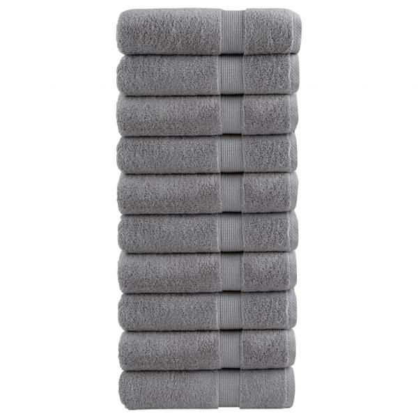 ARDEBO.de - Premium-Handtücher SOLUND 10 Stk. Grau 50x100 cm 600 g/m²