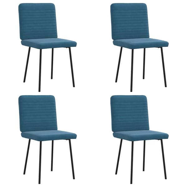 ARDEBO.de - Esszimmerstühle 4 Stk. Blau Samt