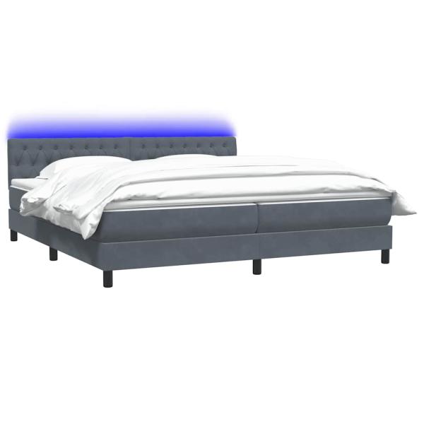 Boxspringbett mit Matratze Dunkelgrau 180x210 cm Samt