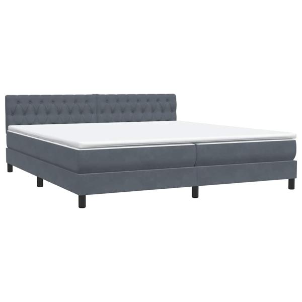 Boxspringbett mit Matratze Dunkelgrau 180x210 cm Samt