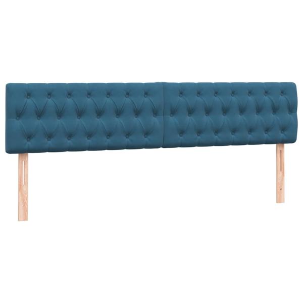 Boxspringbett mit Matratze Dunkelblau 180x220 cm Samt