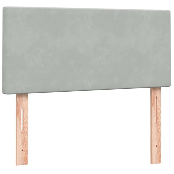 Boxspringbett mit Matratze Hellgrau 90x210 cm Samt