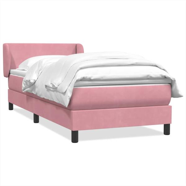 ARDEBO.de - Boxspringbett mit Matratze Rosa 90x210 cm Samt