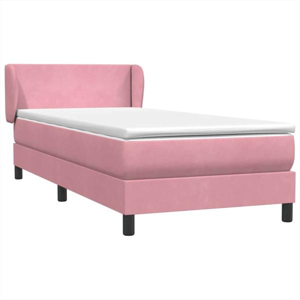 Boxspringbett mit Matratze Rosa 90x210 cm Samt