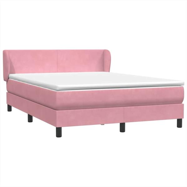 Boxspringbett mit Matratze Rosa 140x210 cm Samt