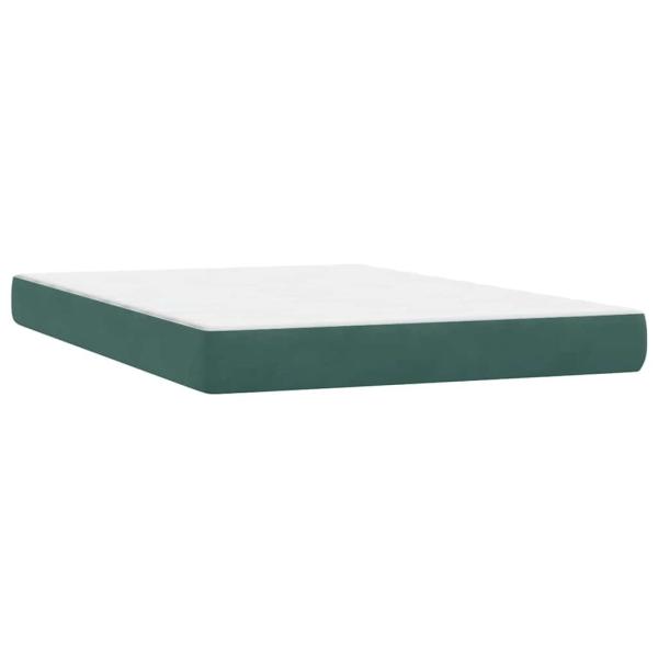 Boxspringbett mit Matratze Dunkelgrün 140x210 cm Samt