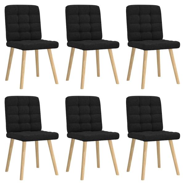 ARDEBO.de - Esszimmerstühle 6 Stk. Schwarz Stoff