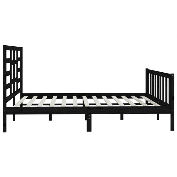 Massivholzbett Schwarz Kiefer 200x200 cm