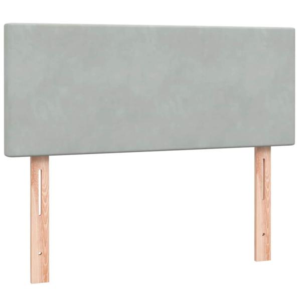 Boxspringbett mit Matratze Hellgrau 120x220 cm Samt