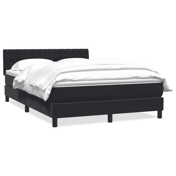Boxspringbett mit Matratze Schwarz 140x210 cm Samt