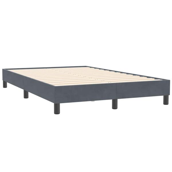 Boxspringbett mit Matratze Dunkelgrau 120x210 cm Samt