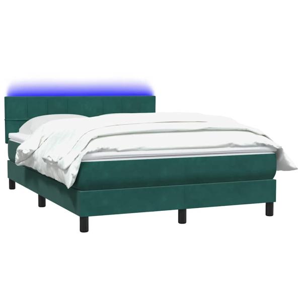 Boxspringbett mit Matratze Dunkelgrün 140x210 cm Samt
