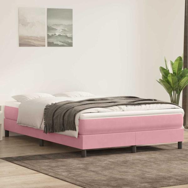 ARDEBO.de - Boxspringbett mit Matratze Rosa 160x220 cm Samt