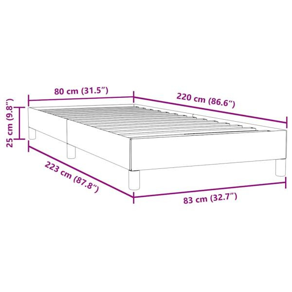 Boxspringbett ohne Matratze Dunkelblau 80x220 cm Samt