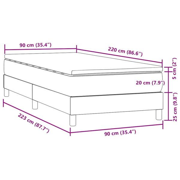 ARDEBO.de - Boxspringbett mit Matratze Rosa 90x220 cm Samt