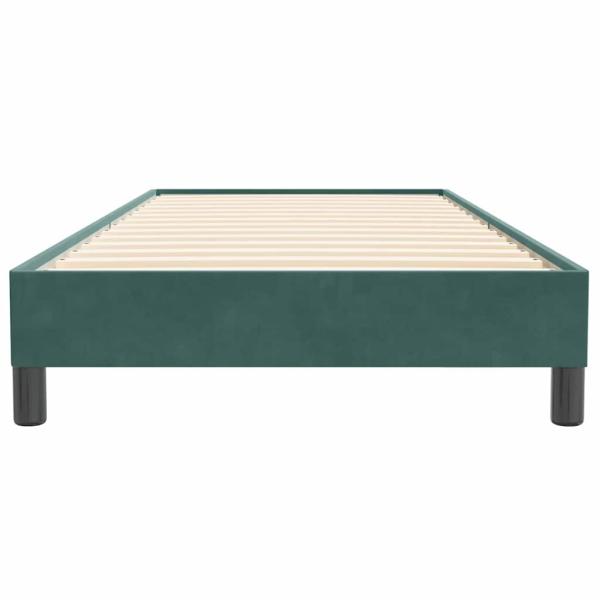 Boxspringbett ohne Matratze Dunkelgrün 100x220 cm Samt