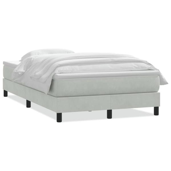 Boxspringbett mit Matratze Hellgrau 120x220 cm Samt