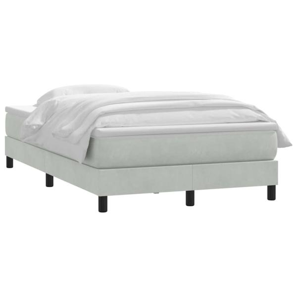 Boxspringbett mit Matratze Hellgrau 120x220 cm Samt