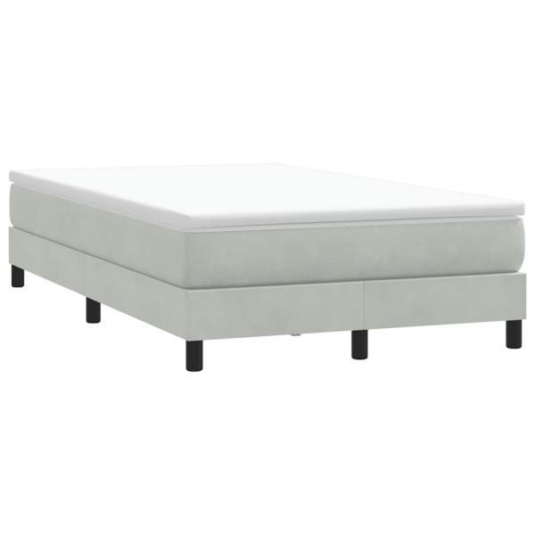 Boxspringbett mit Matratze Hellgrau 120x220 cm Samt