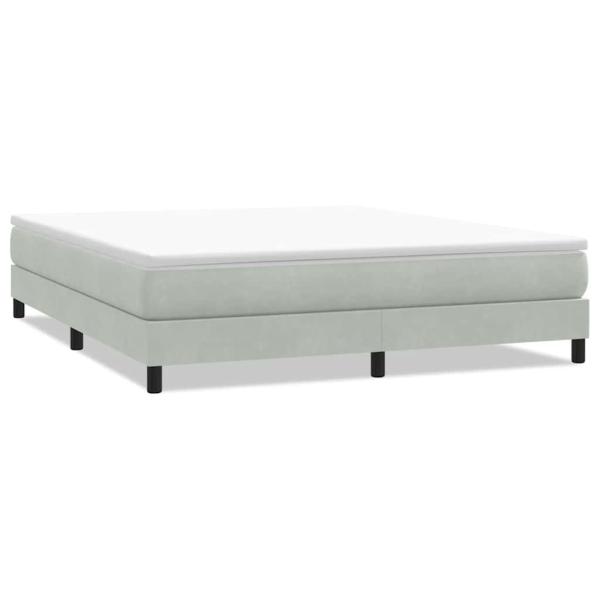 Boxspringbett ohne Matratze Hellgrau 180x220 cm Samt