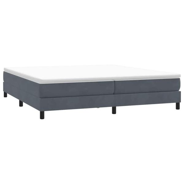 Boxspringbett mit Matratze Dunkelgrau 180x220 cm Samt