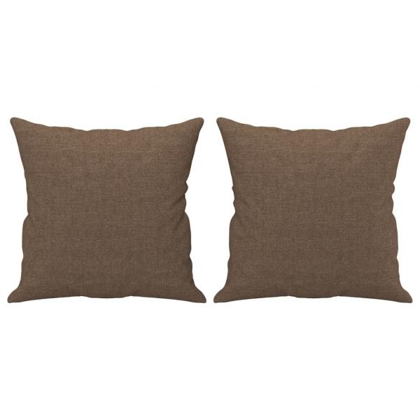2-Sitzer-Sofa mit Zierkissen Braun 140 cm Stoff