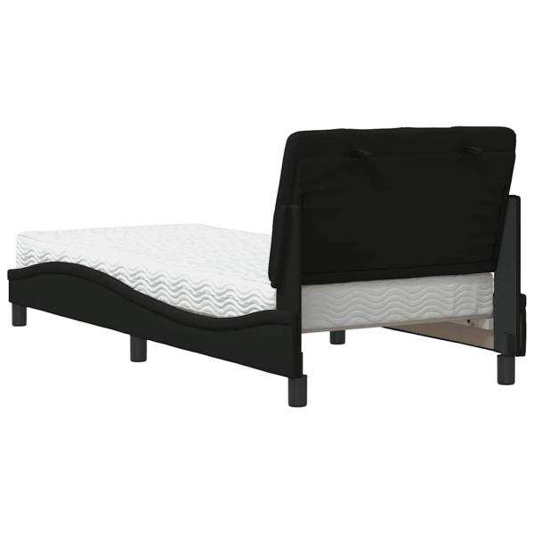 Bett mit Matratze Schwarz 90x190 cm Stoff