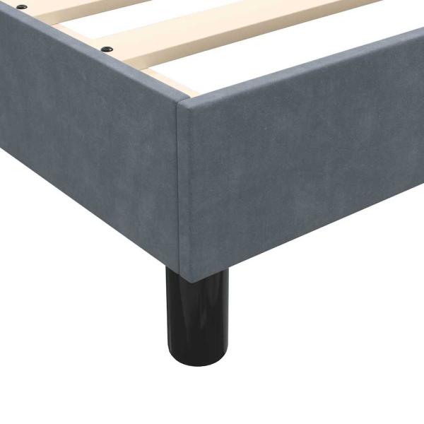 Boxspringbett mit Matratze Dunkelgrau 140x210 cm Samt