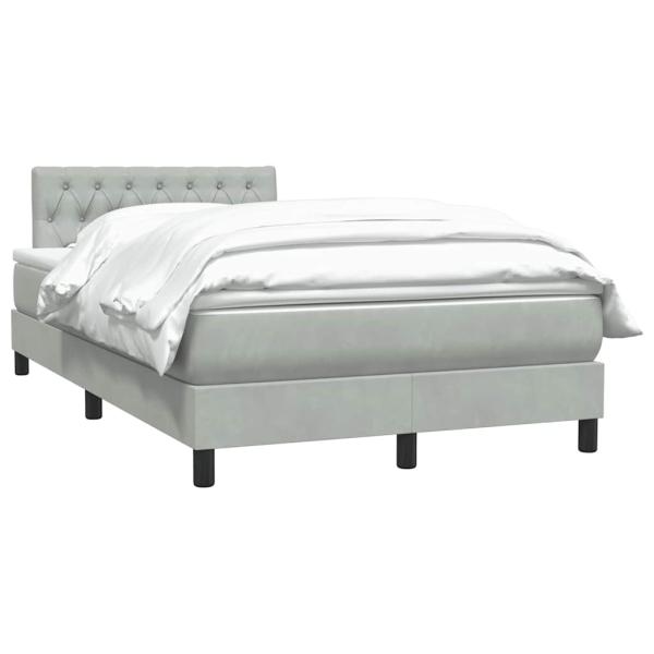 Boxspringbett mit Matratze Hellgrau 120x210 cm Samt