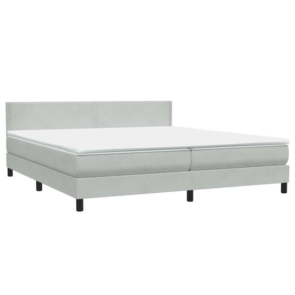 Boxspringbett mit Matratze Hellgrau 180x220 cm Samt