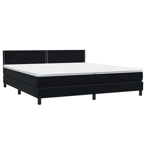 Boxspringbett mit Matratze Schwarz 180x220 cm Samt