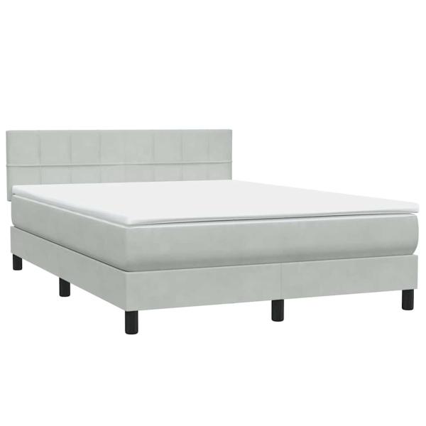 Boxspringbett mit Matratze Hellgrau 160x210 cm Samt