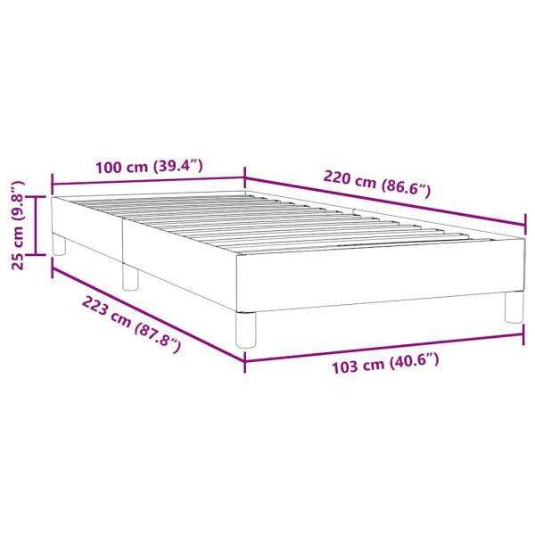 Boxspringbett ohne Matratze Dunkelblau 100x220 cm Samt
